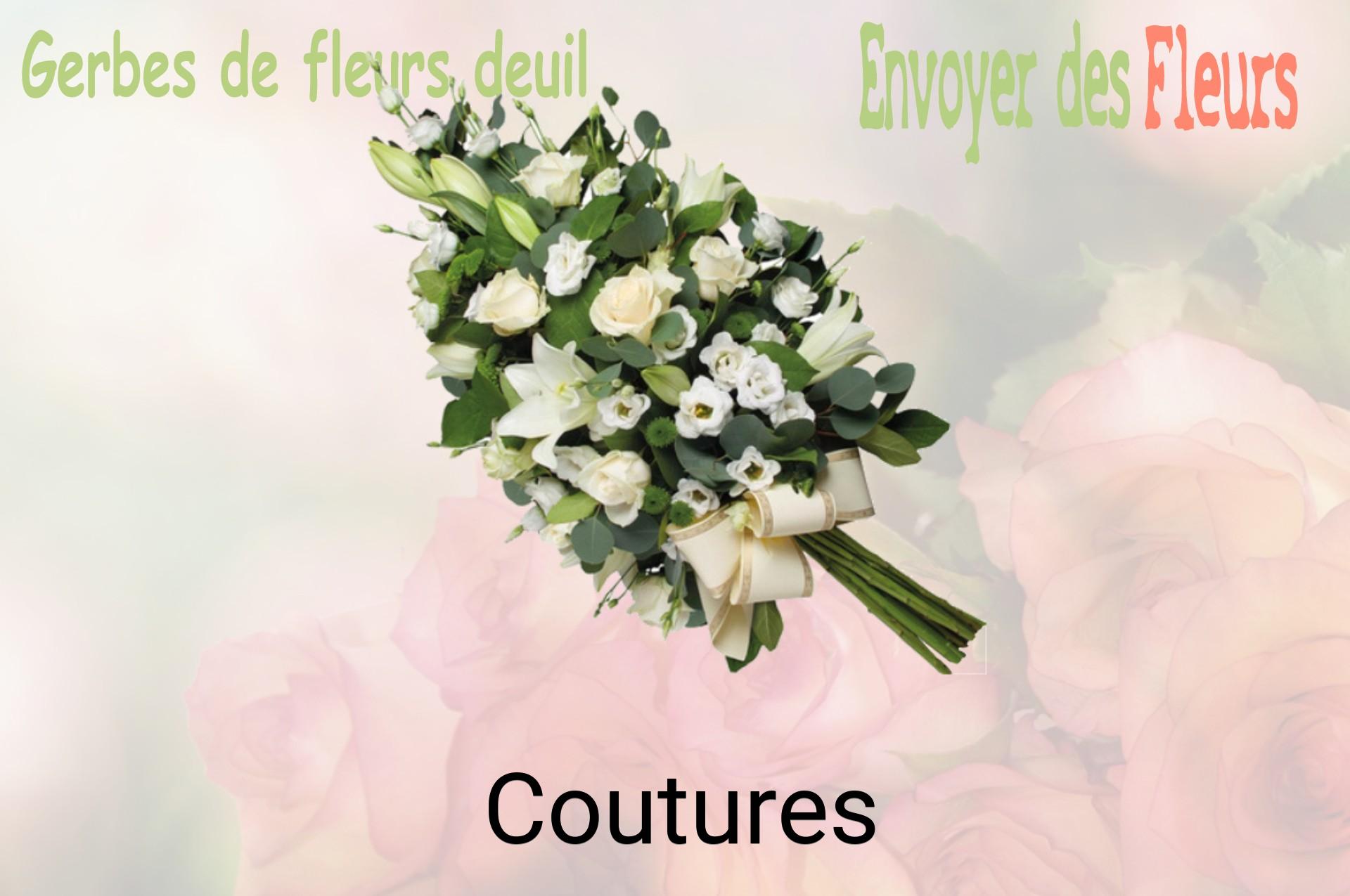 Gerbe de fleurs de deuil livrée à Coutures